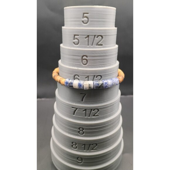 Mens Lot Of 3 Natural Stone Stretched Fashion Bracelets Size 6.5 - Picture 4 of 4